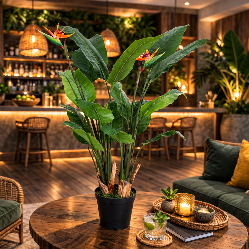 120cm (4ft) Artificial Bird of Paradise Plant (Strelitzia) - Extra Large – image 2