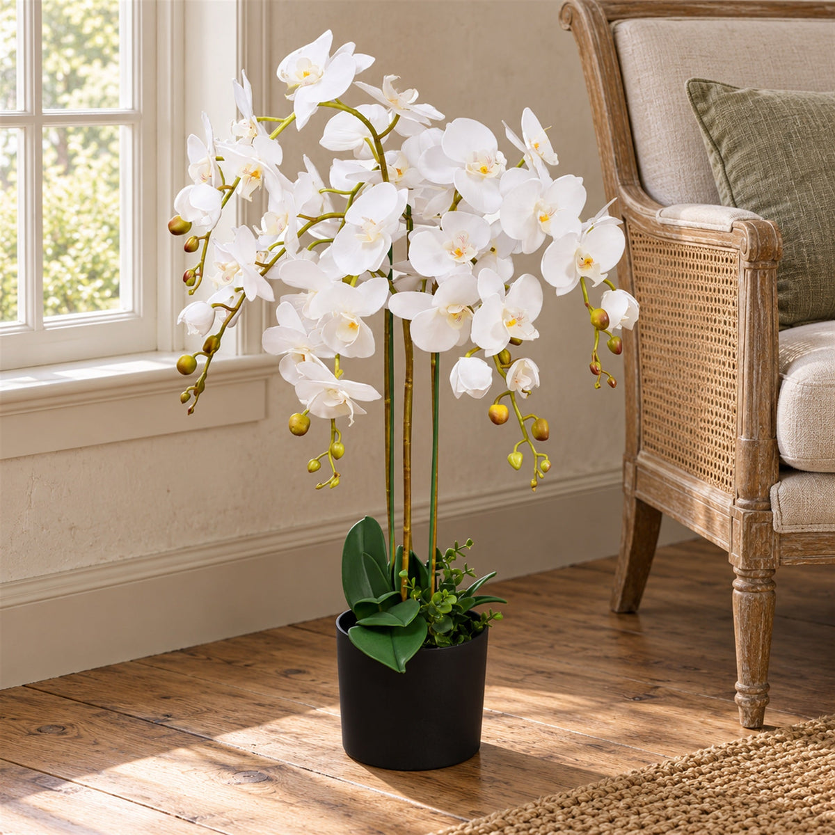 85cm Artificial Deluxe Bush Orchid