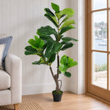 120cm (4ft) Large Artificial Fiddle Fig Tree Ficus Lyrata Plant