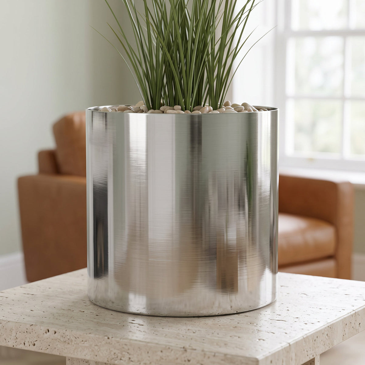 Leaf Metal Planter Plant Pot 20 x 18cm