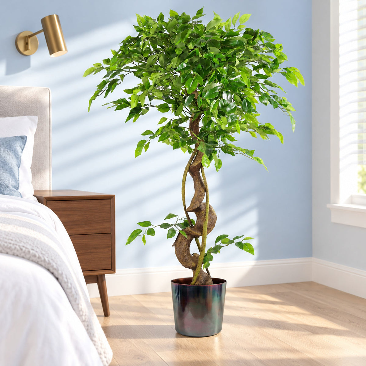 120cm Twisted Trunk Artificial Japanese Fruticosa Style Ficus Tree