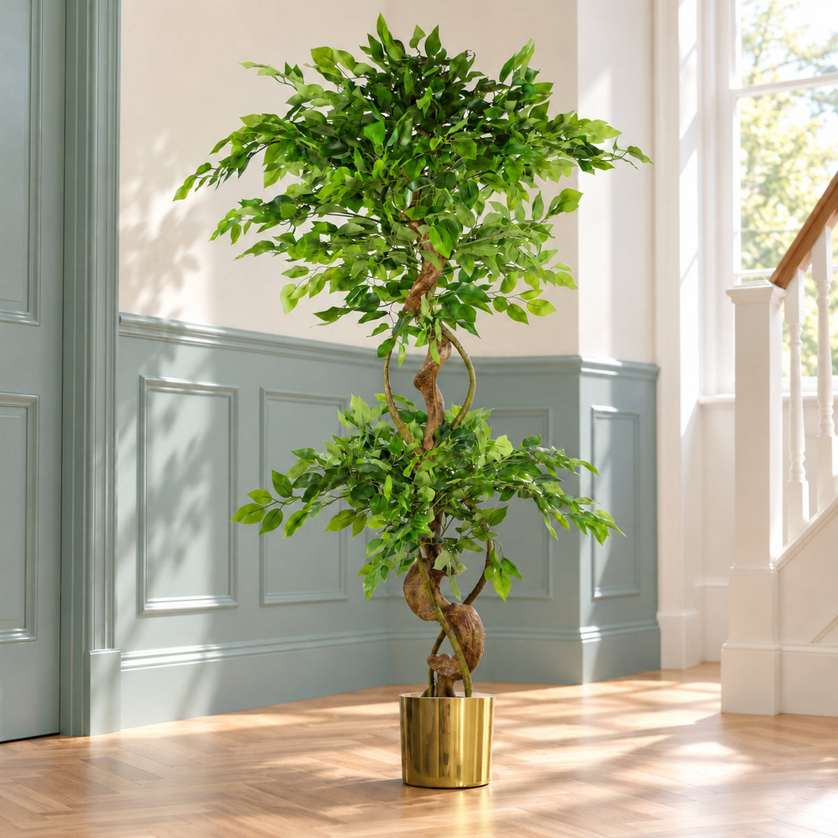 150cm Twisted Trunk Artificial Japanese Fruticosa Style Ficus Tree