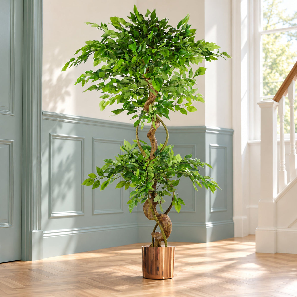 150cm Twisted Trunk Artificial Japanese Fruticosa Style Ficus Tree