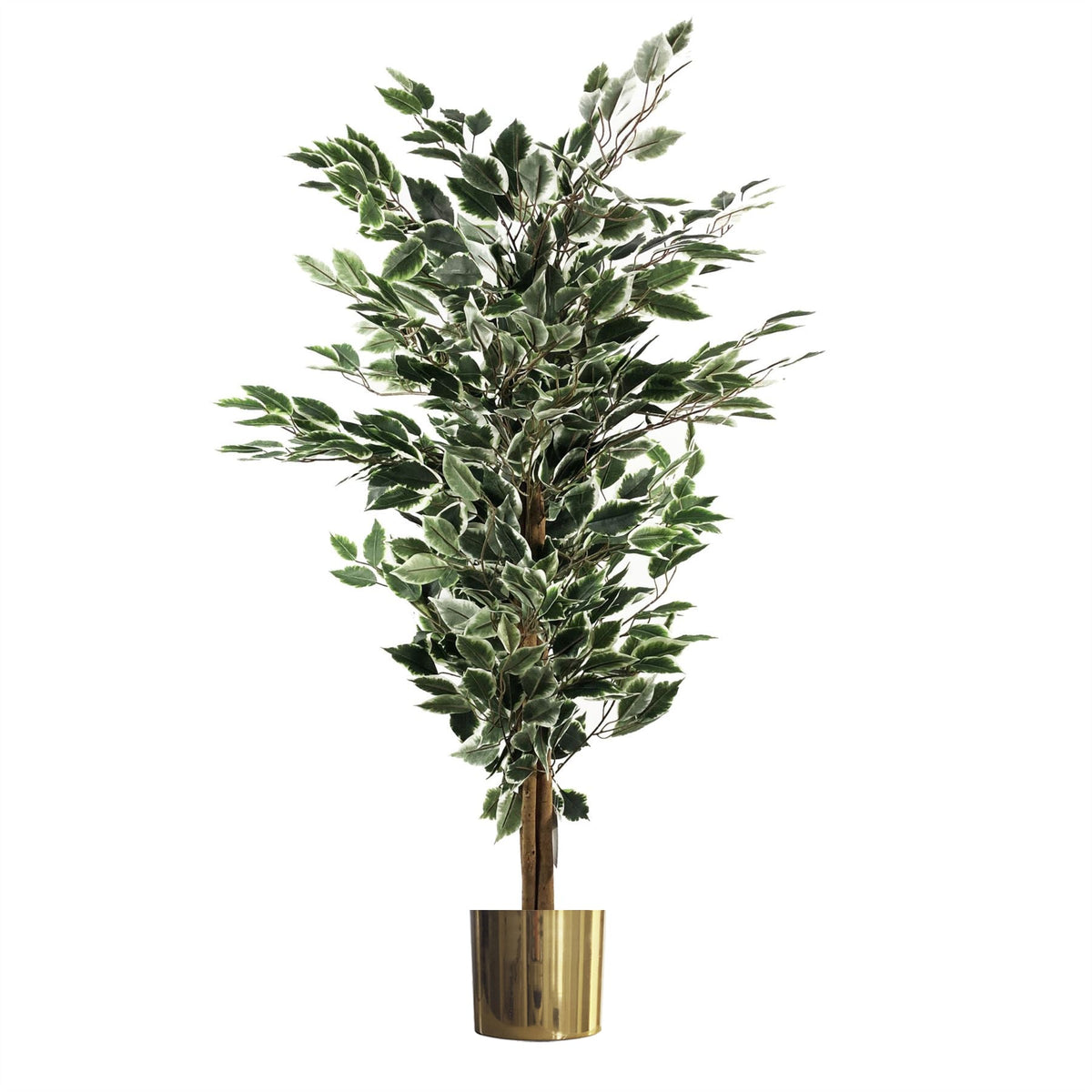 130cm Artificial Variegated White/Green Bushy Ficus Tree – image 5