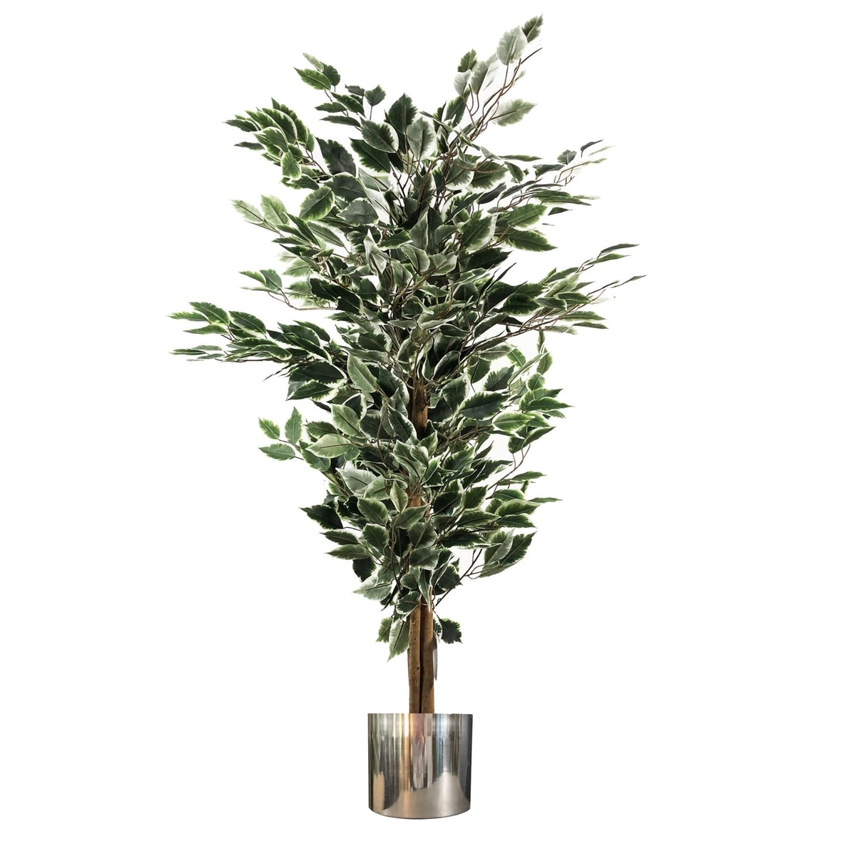 130cm Artificial Variegated White/Green Bushy Ficus Tree – image 7