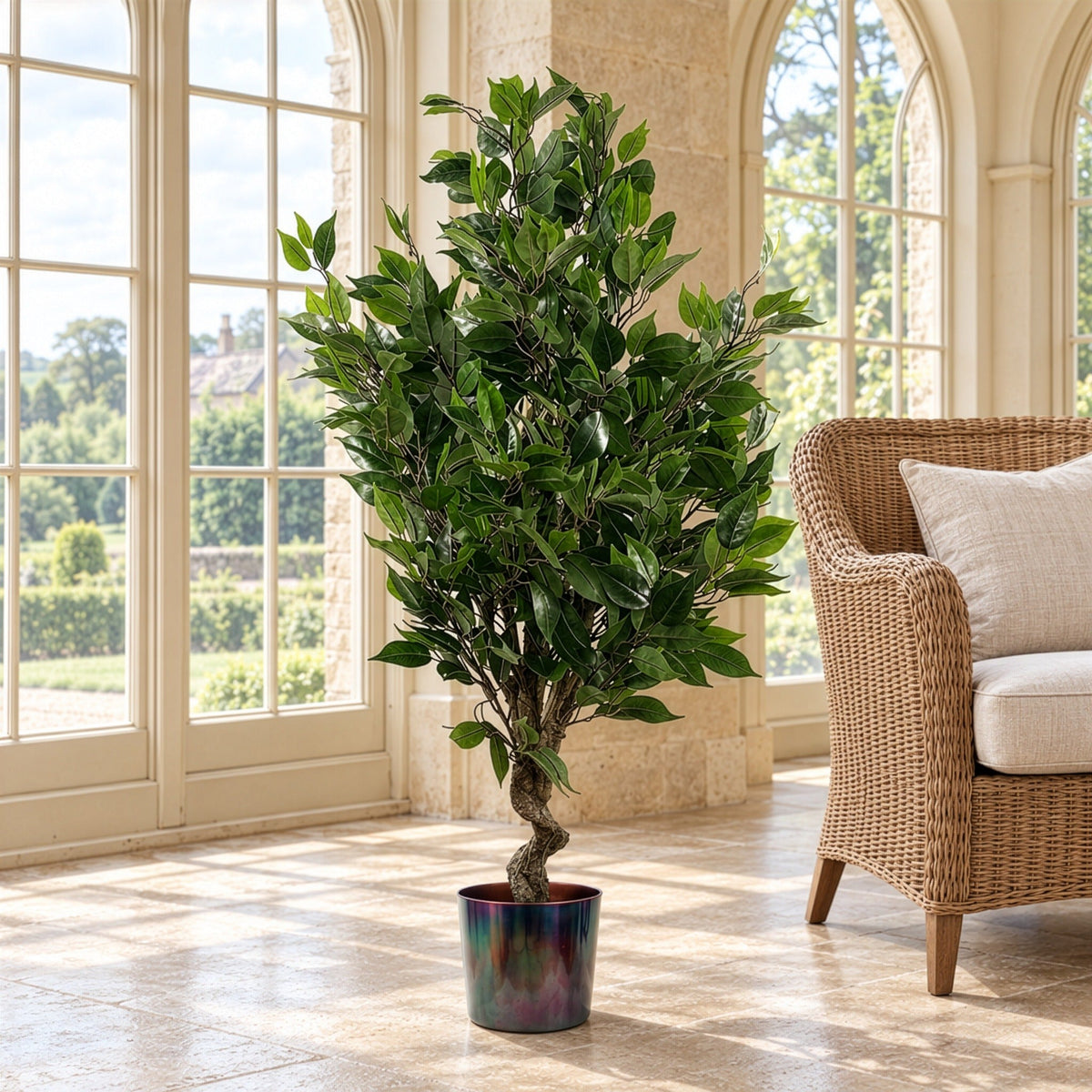 110cm Artificial Evergreen Ficus Tree