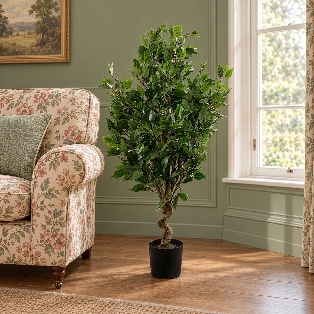 110cm Artificial Evergreen Ficus Tree