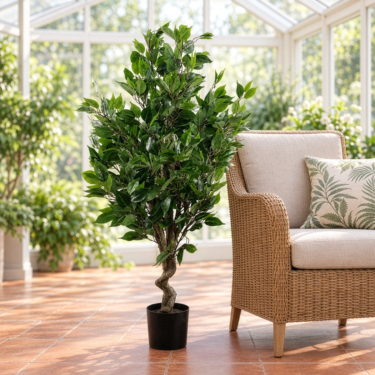 110cm Artificial Evergreen Ficus Tree