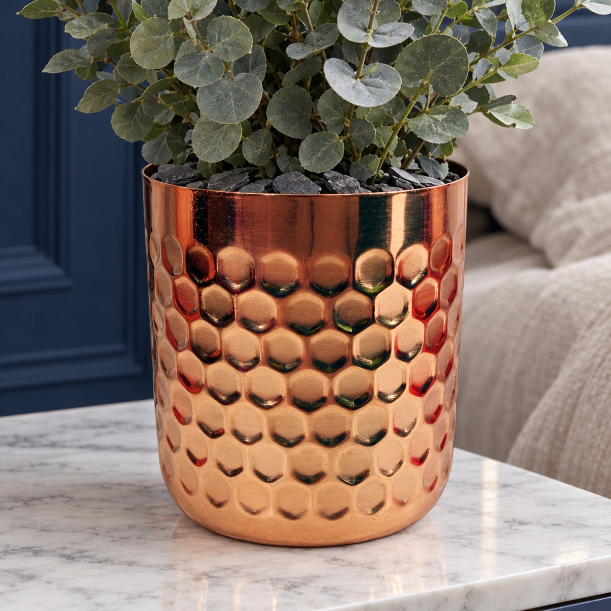Honeycomb Metal Planter - 18cm x 15.5cm