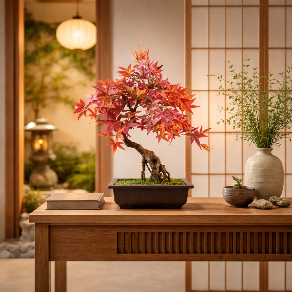 50cm Artificial Red Maple Bonsai Tree