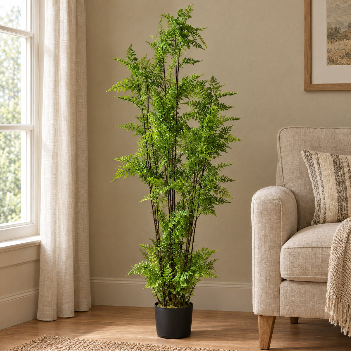 150cm Artificial Natural Moss Base Fern Foliage Plant