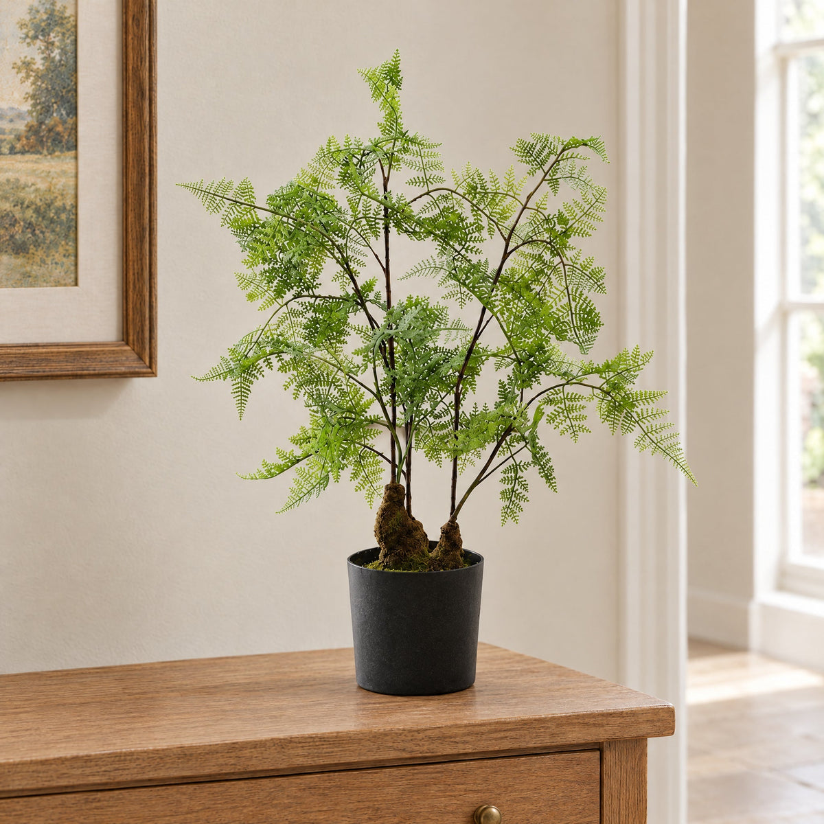 60cm Artificial Natural Moss Base Fern Foliage Plant