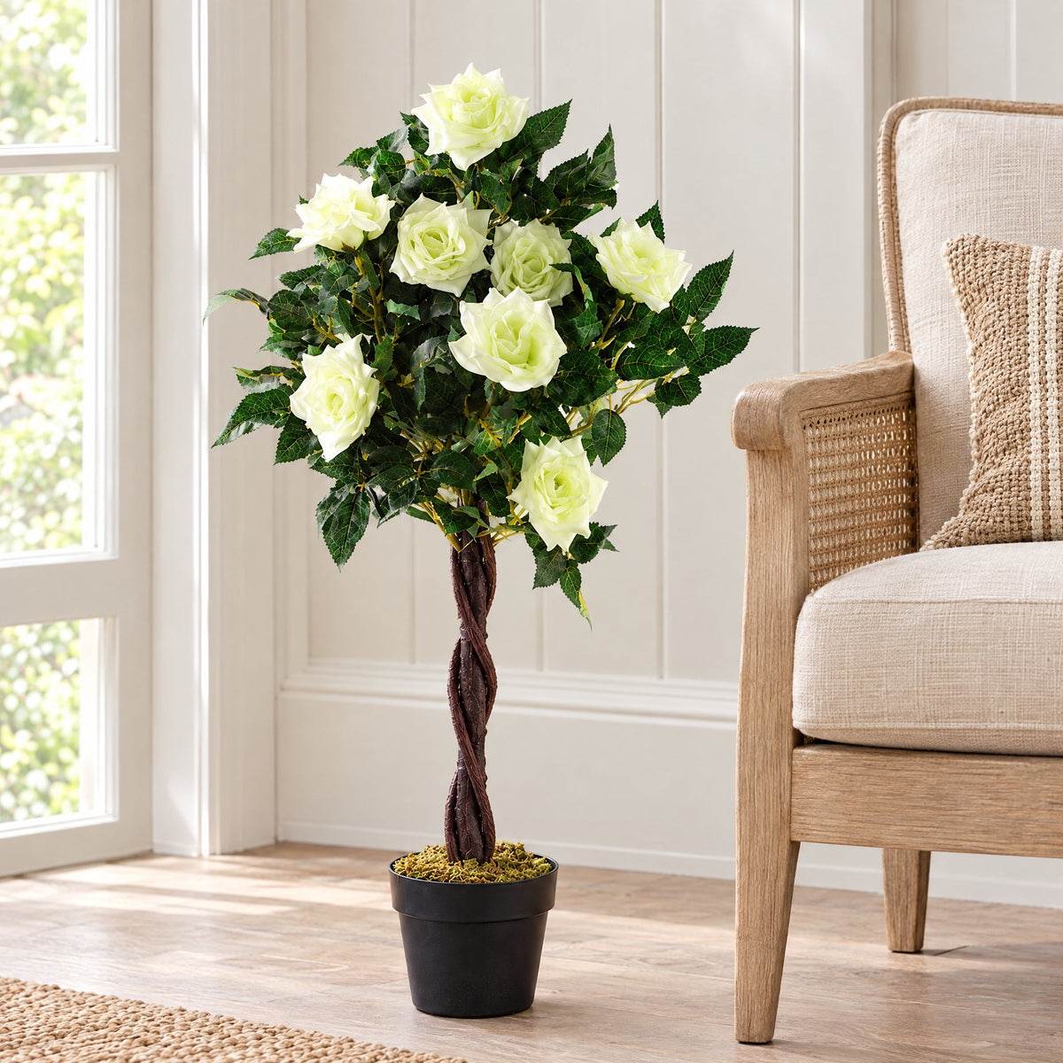 Artificial Floral Rose Tree Wedding Twisted Vine Detail 90cm (3ft)