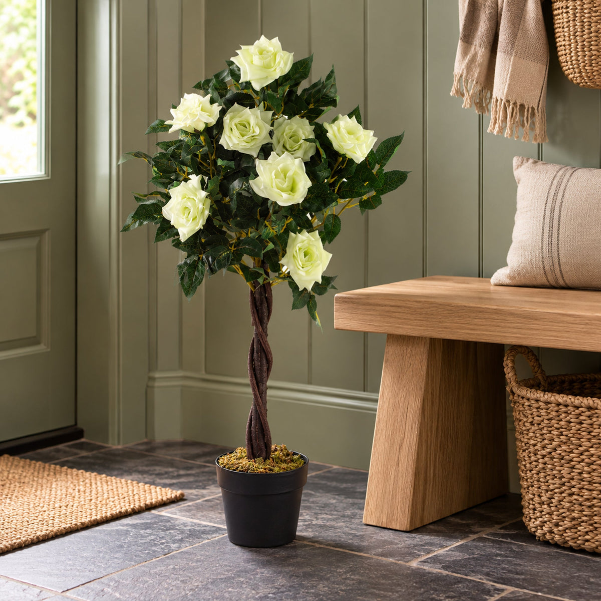 Artificial Floral Rose Tree Wedding Twisted Vine Detail 90cm (3ft)