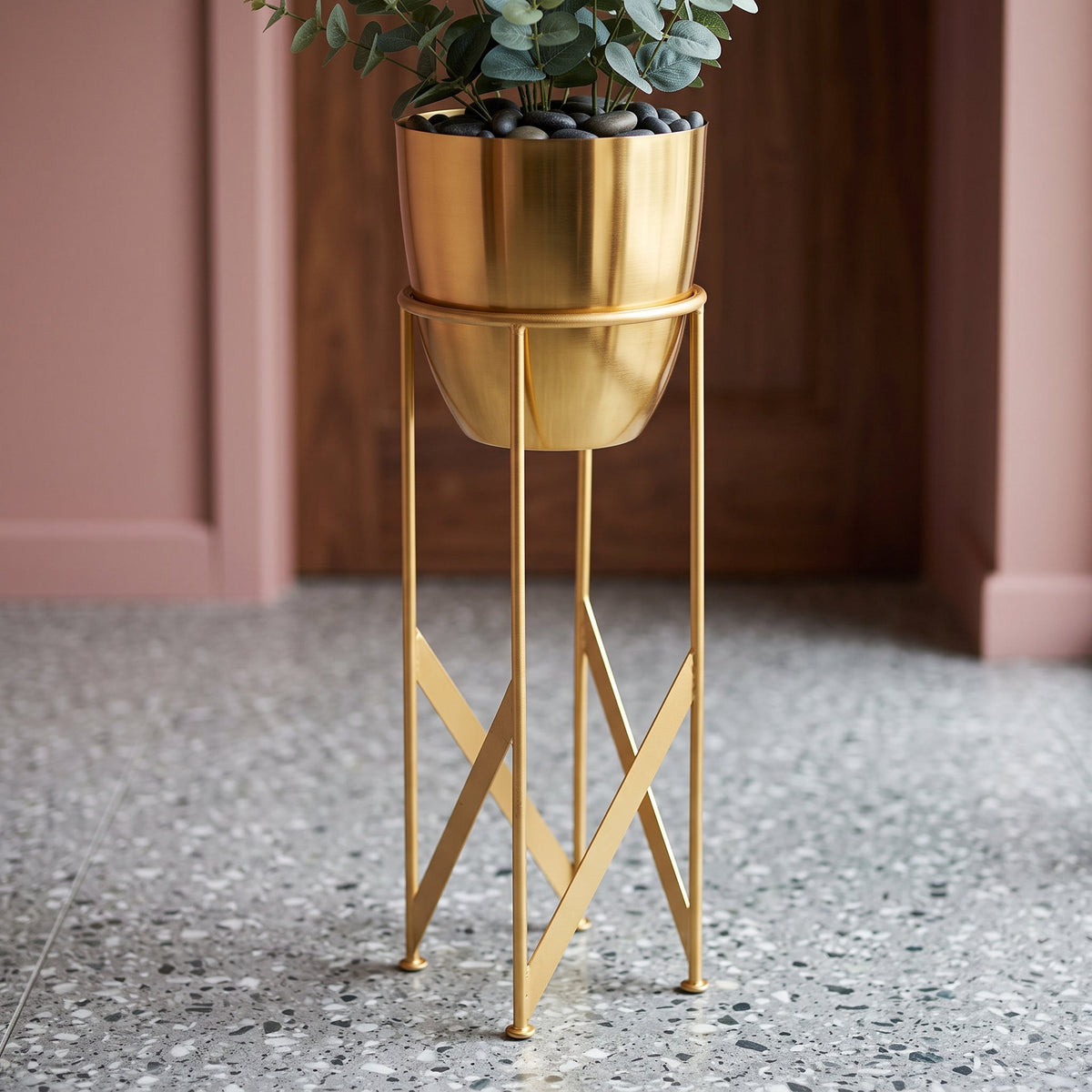 55cm Metal Planter with Matching Stand