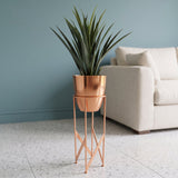 90cm Metal Planter with Artificial Yucca Plant