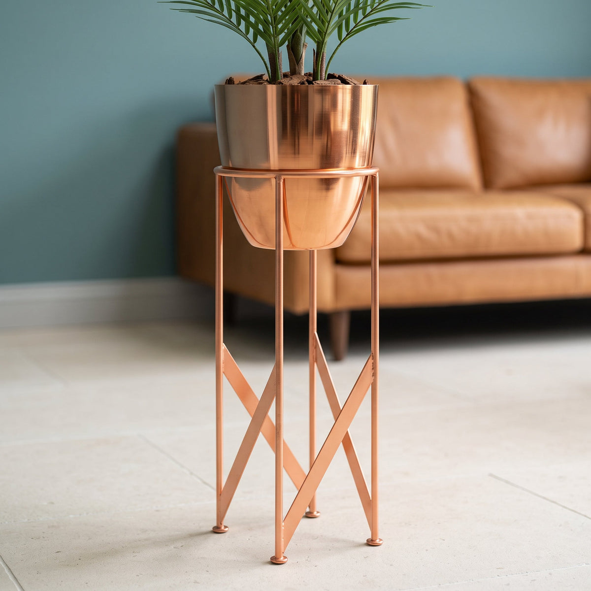55cm Metal Planter with Matching Stand