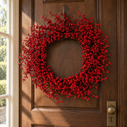 60cm Large Christmas Artificial Red Berry Floristry Wreath