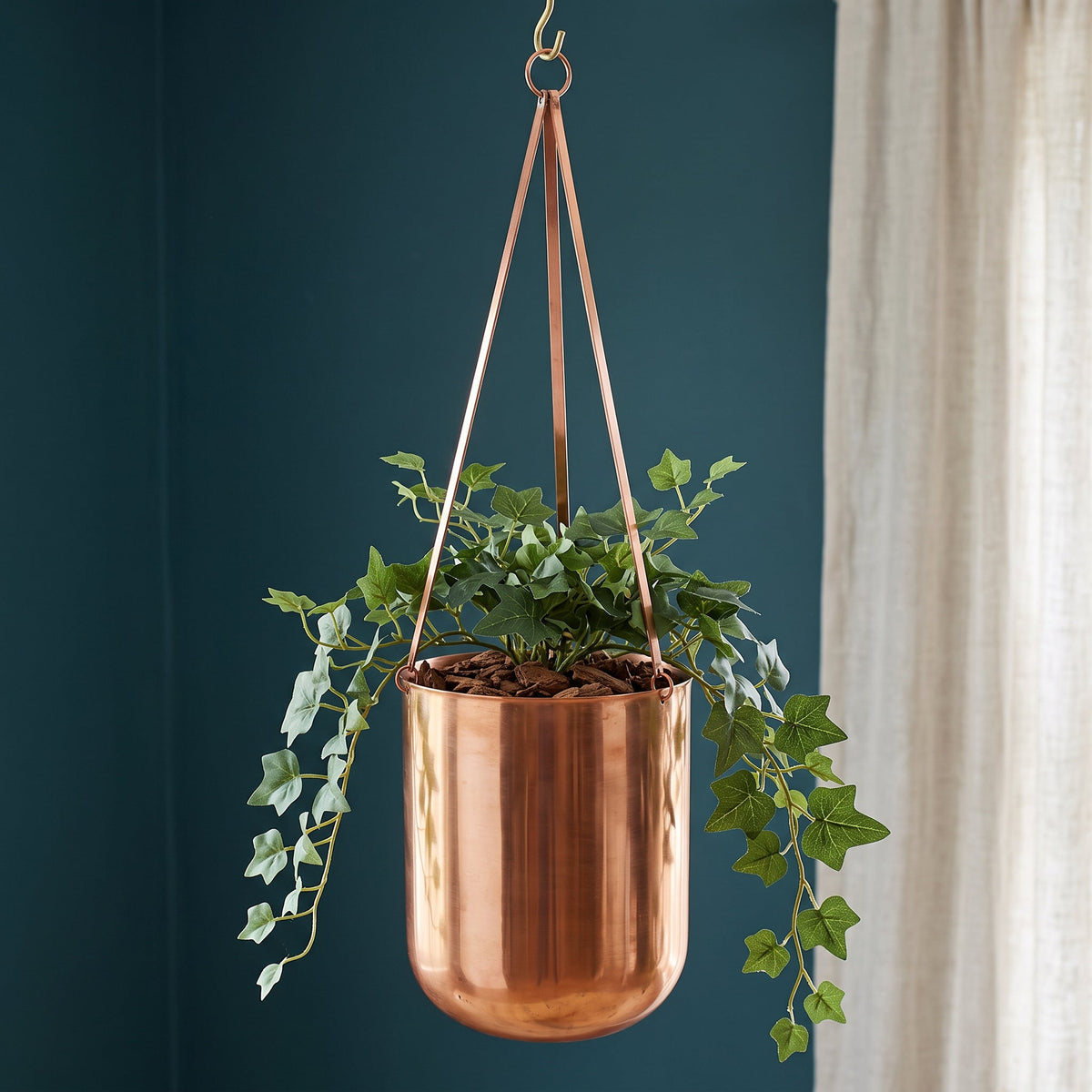 Leaf Copper Hanging Planter 18 x 22cm