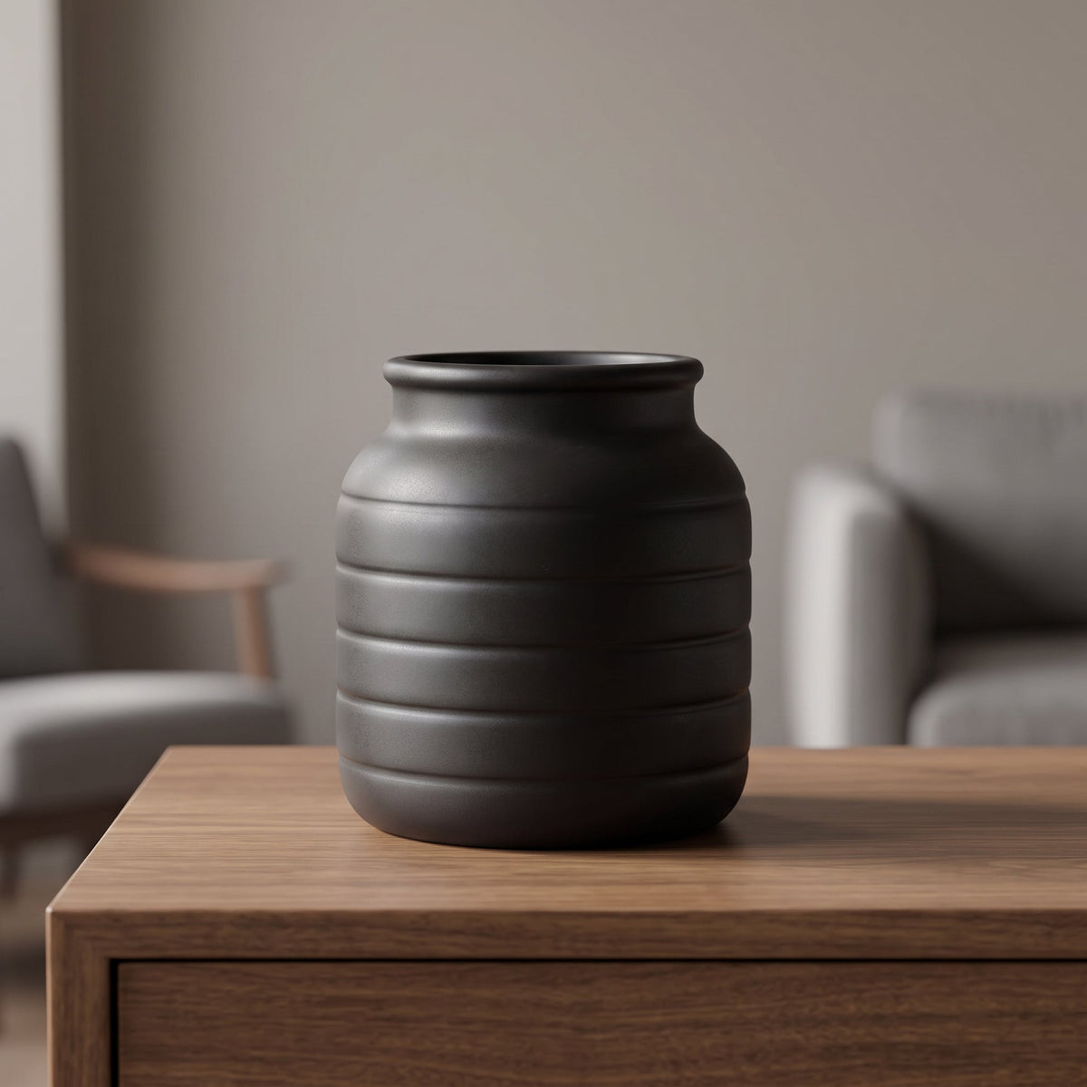 Black Vase Planter 13 x 13 x 14cm