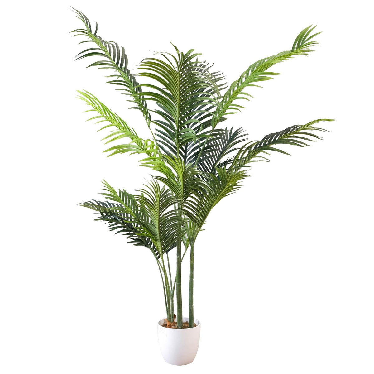160cm Artificial Palm Tree with 15 Leaves in White Pot – image 2