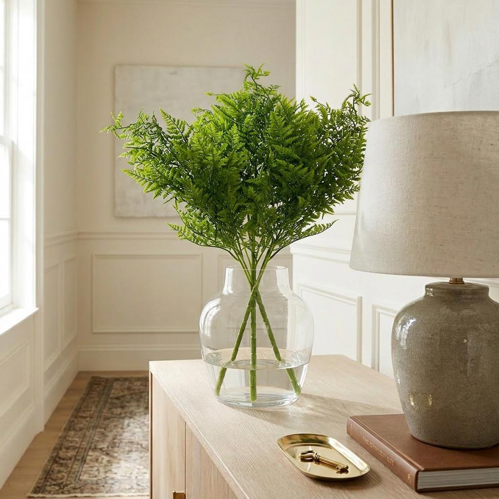 75cm Artificial Fern Foliage Bush Stem – image 2
