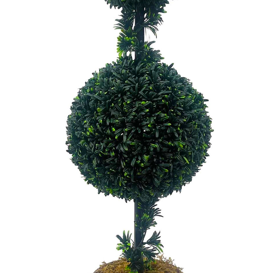 90cm Podocarpus Double Ball Topiary Tree Artificial – image 4