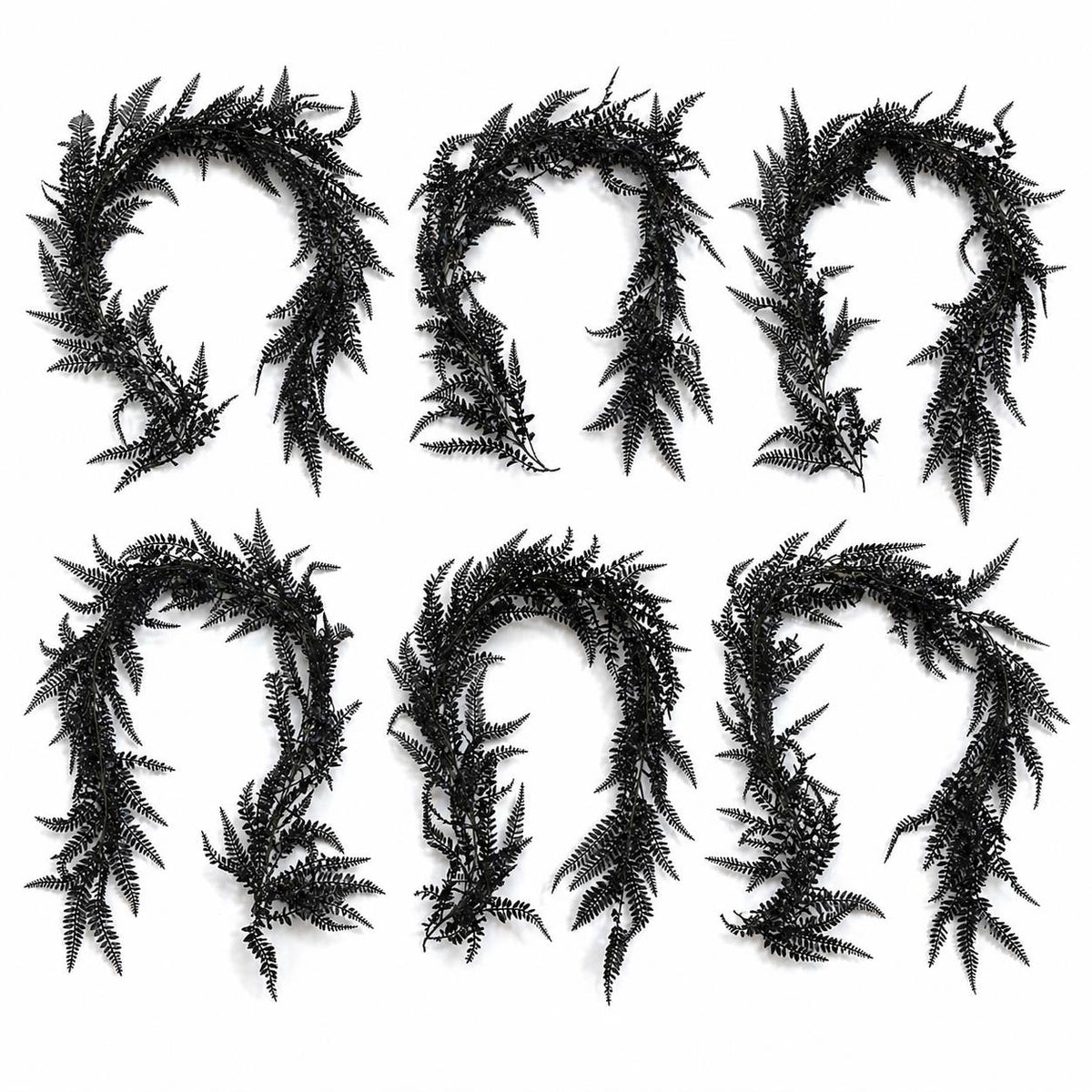 180cm Black Artificial Fern Garland Hanging Foliage Decoration – image 6