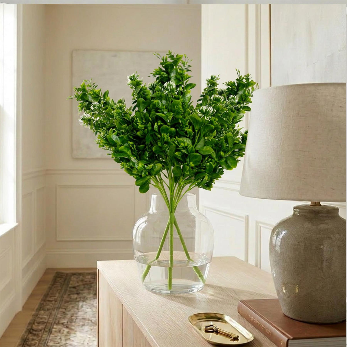 75cm Artificial Boxwood & Budding Foliage Bush Stem – image 2