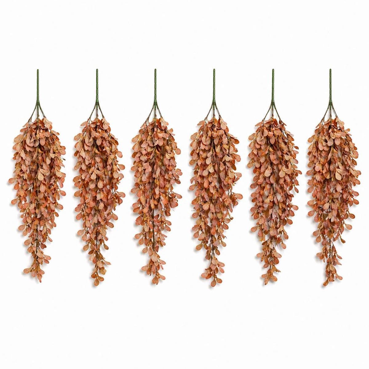 70cm Artificial Trailing Leaf Spray Stem - Dusty Orange - Pack of 6