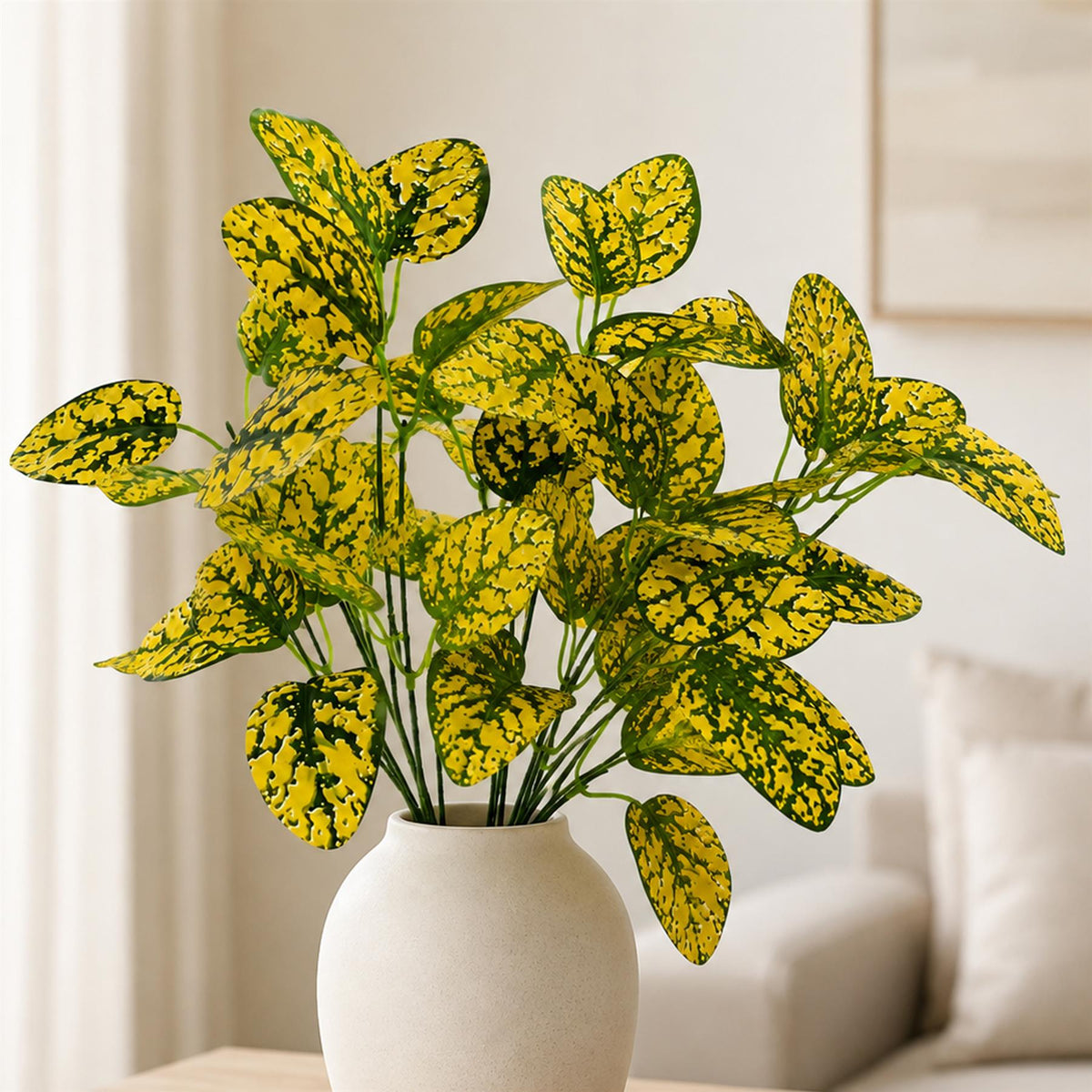 30cm Artificial Variegated Leaf Spray