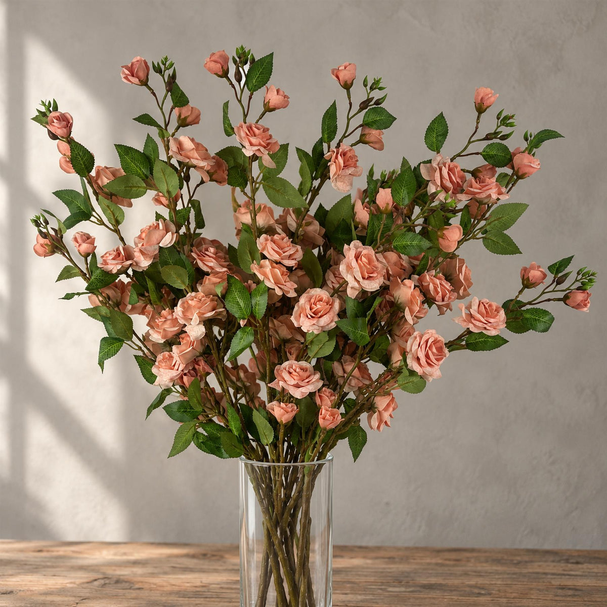 90cm Artificial Pink Rose Stems