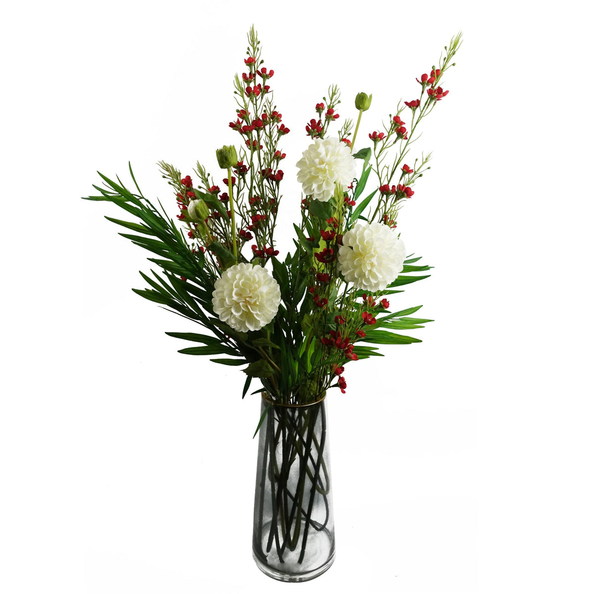 75cm Artificial Dahlia PomPom Flower Stem Realistic – image 27