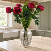 80cm Bubble Vase Artificial Peony Flowers