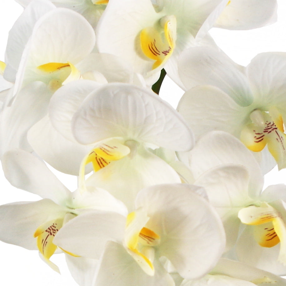 52cm Artificial Orchid Large -White / Silver – image 2