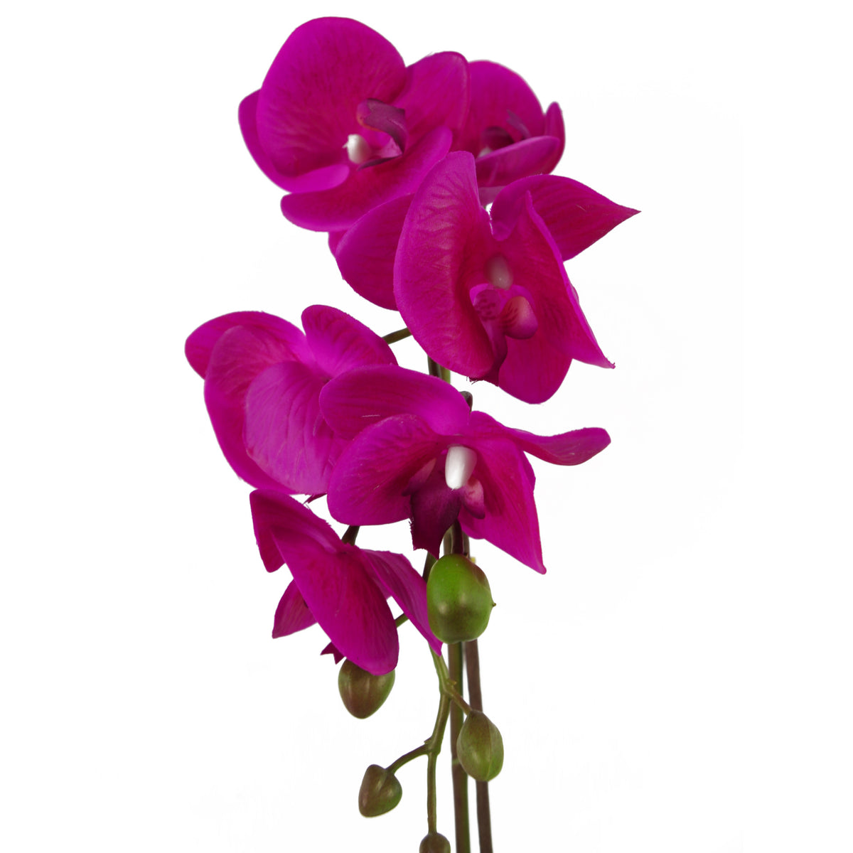 46cm Artificial Orchid Dark Pink / Silver – image 2