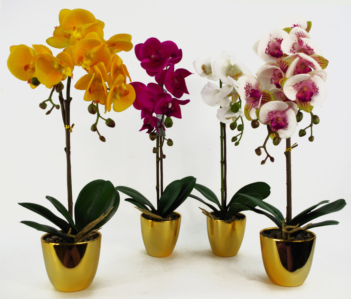 46cm Artificial Orchid Dark White / Silver – image 5