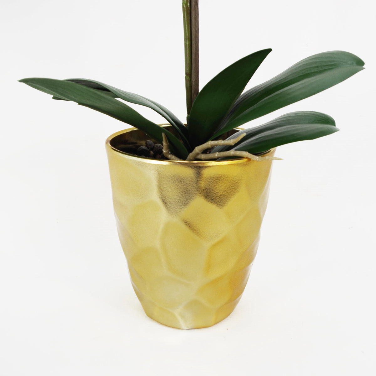 54cm Artificial Orchid Plant - Dark Pink Gold Pot – image 4