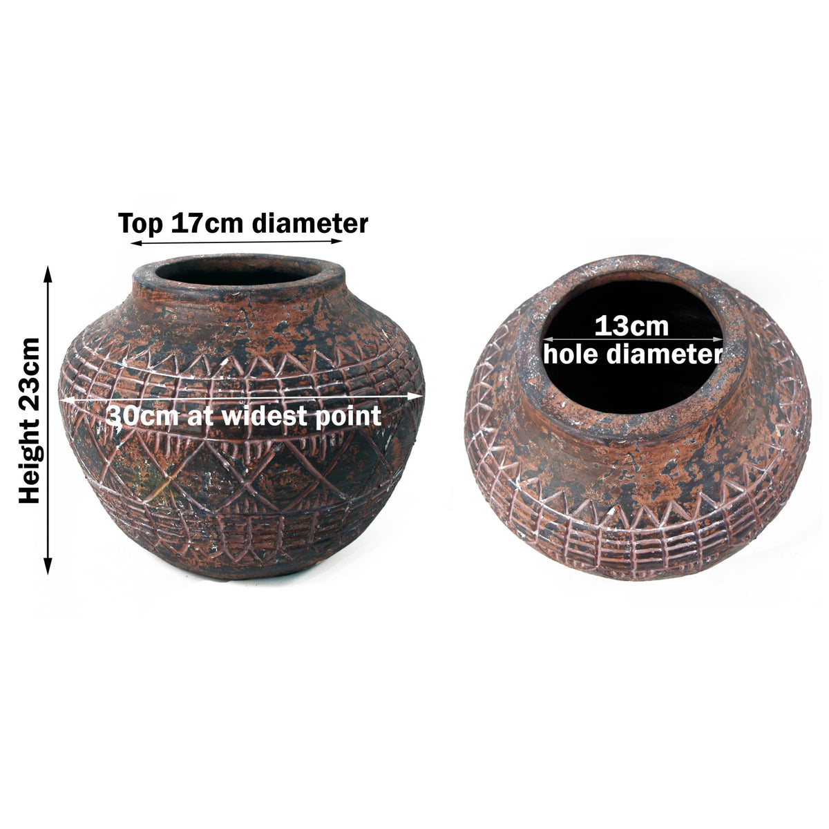 23cm x 30cm Large Aztec Vase Planter – image 3
