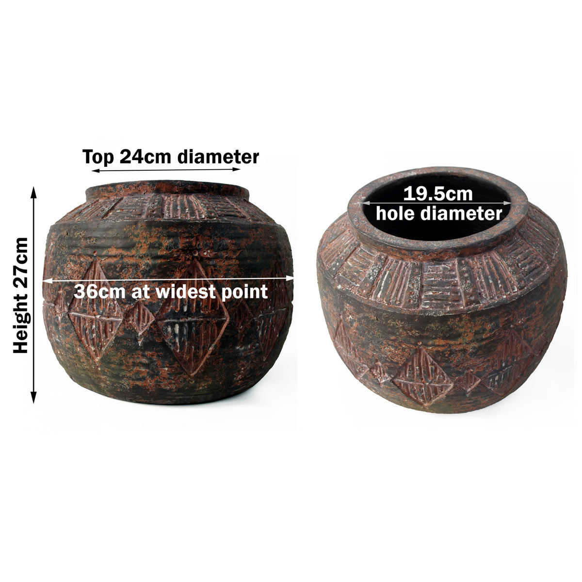 27cm x 36cm Aztec Diamond Large Planter – image 3