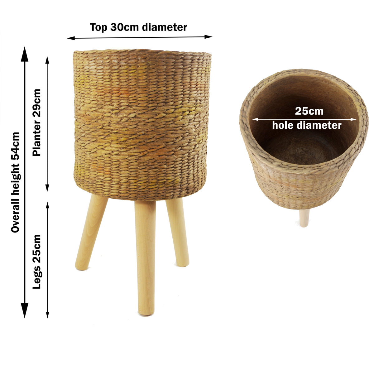 54cm x 30cm Rattan Effect Composite Large Planter – image 2