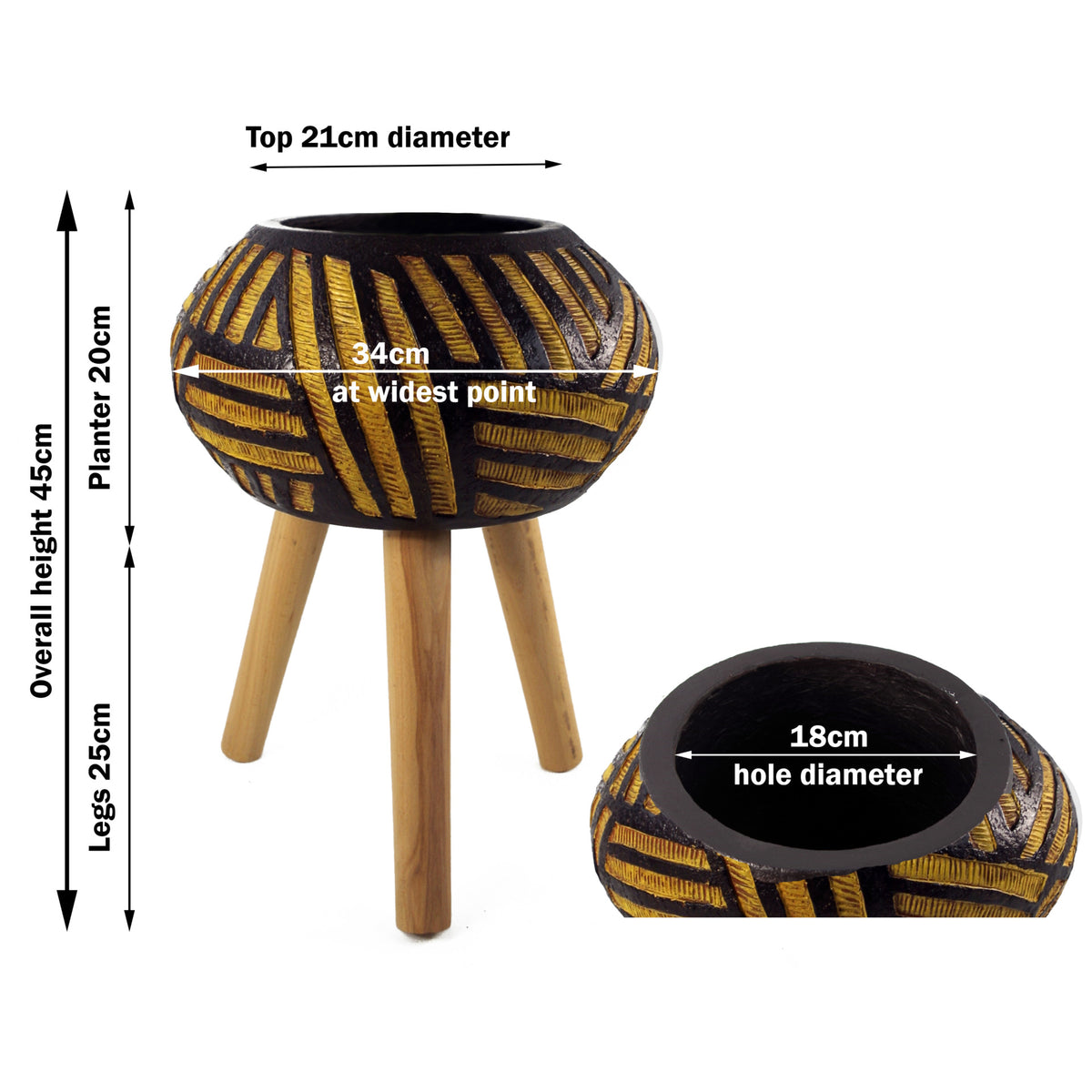45cm x 34cm Bali Composite Oval Large Planter – image 3