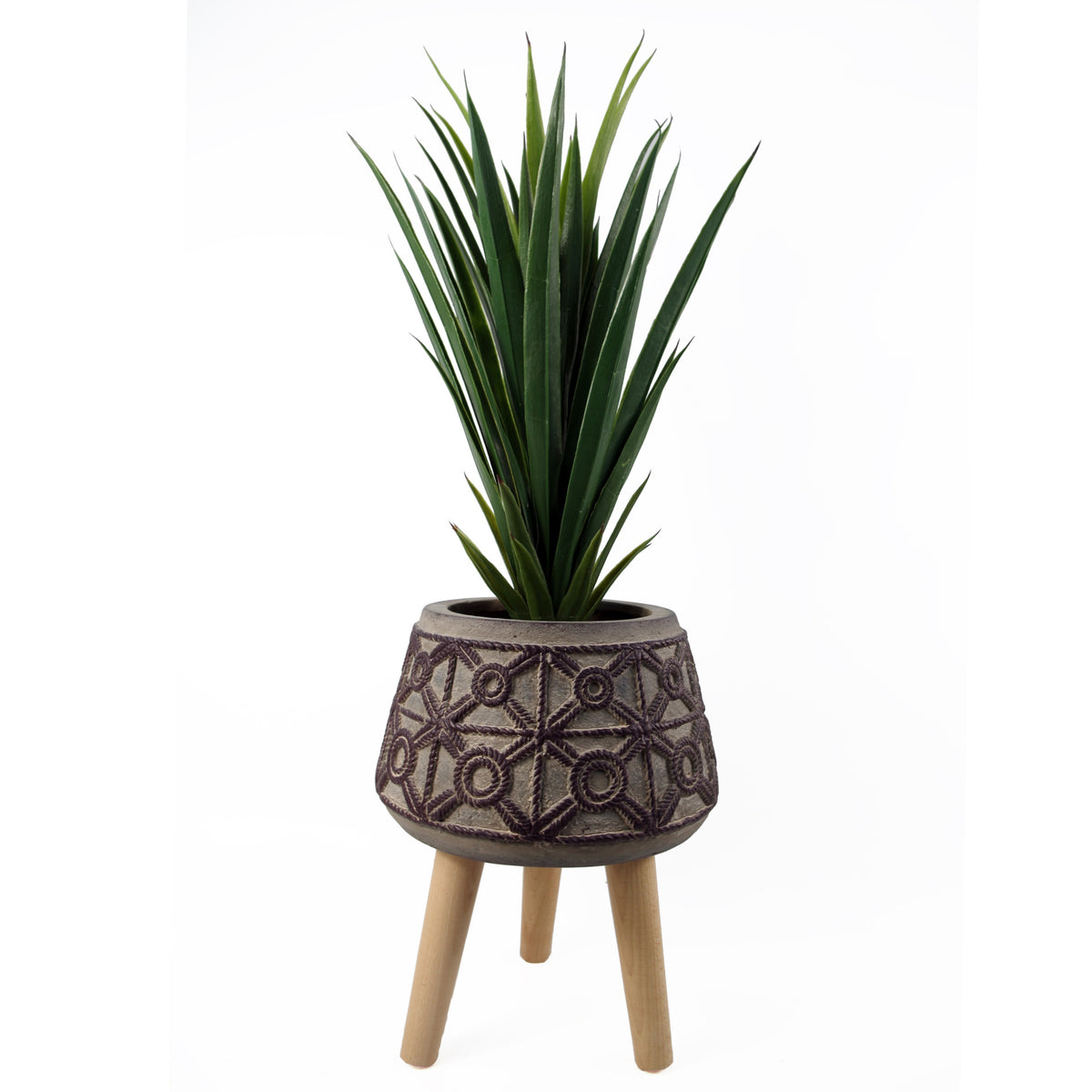 36cm x 26cm Rope Effect Composite Large Planter – image 2