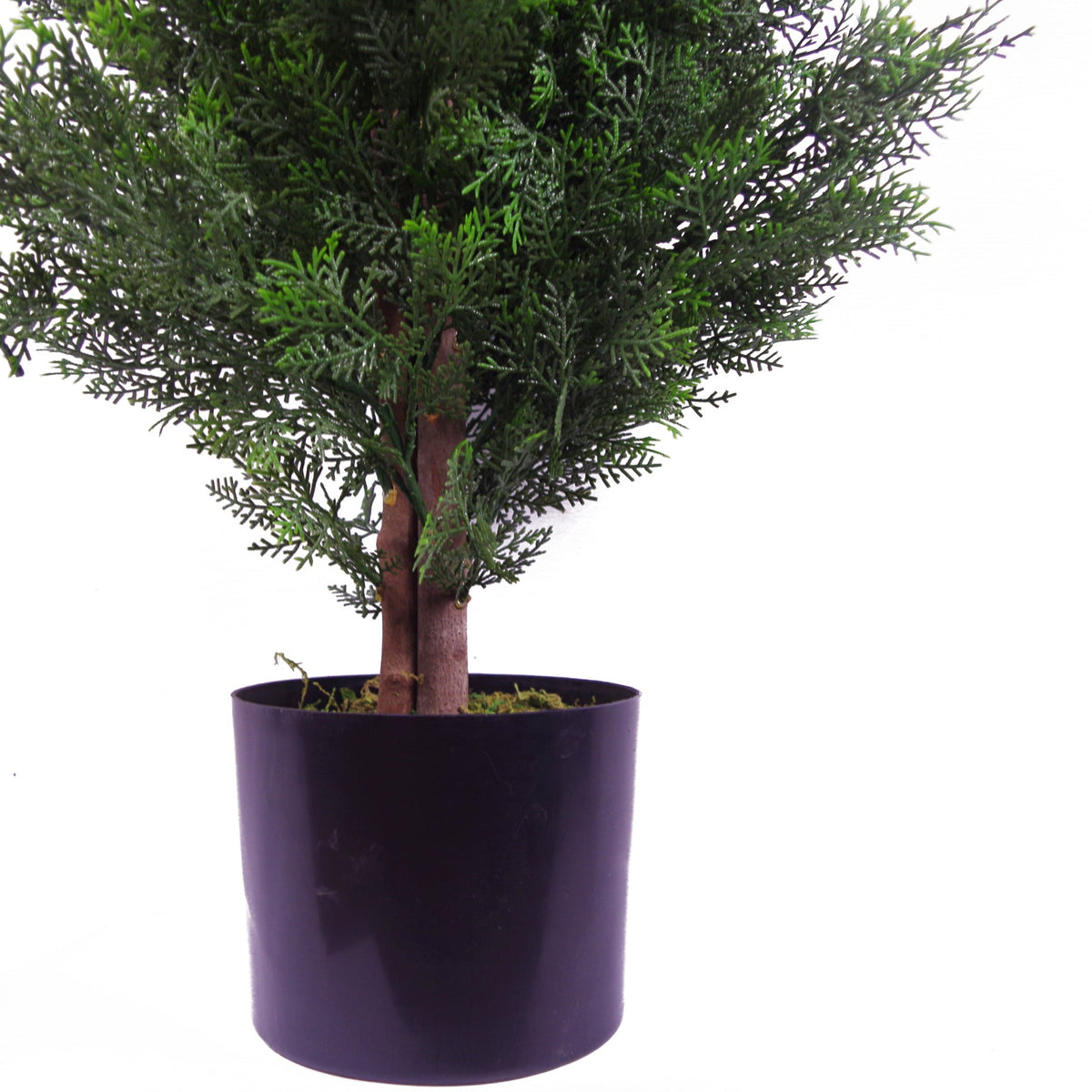 90cm Artificial Cypress Topiary Tree With Natural Wood Trunk – image 8