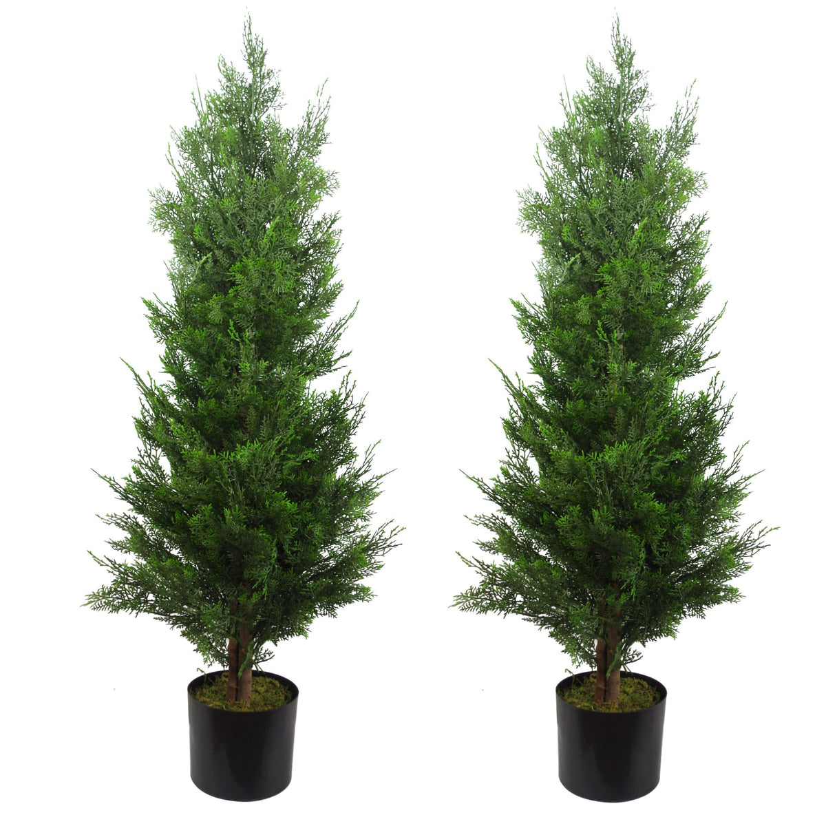 90cm Artificial Cypress Topiary Tree With Natural Wood Trunk – image 6