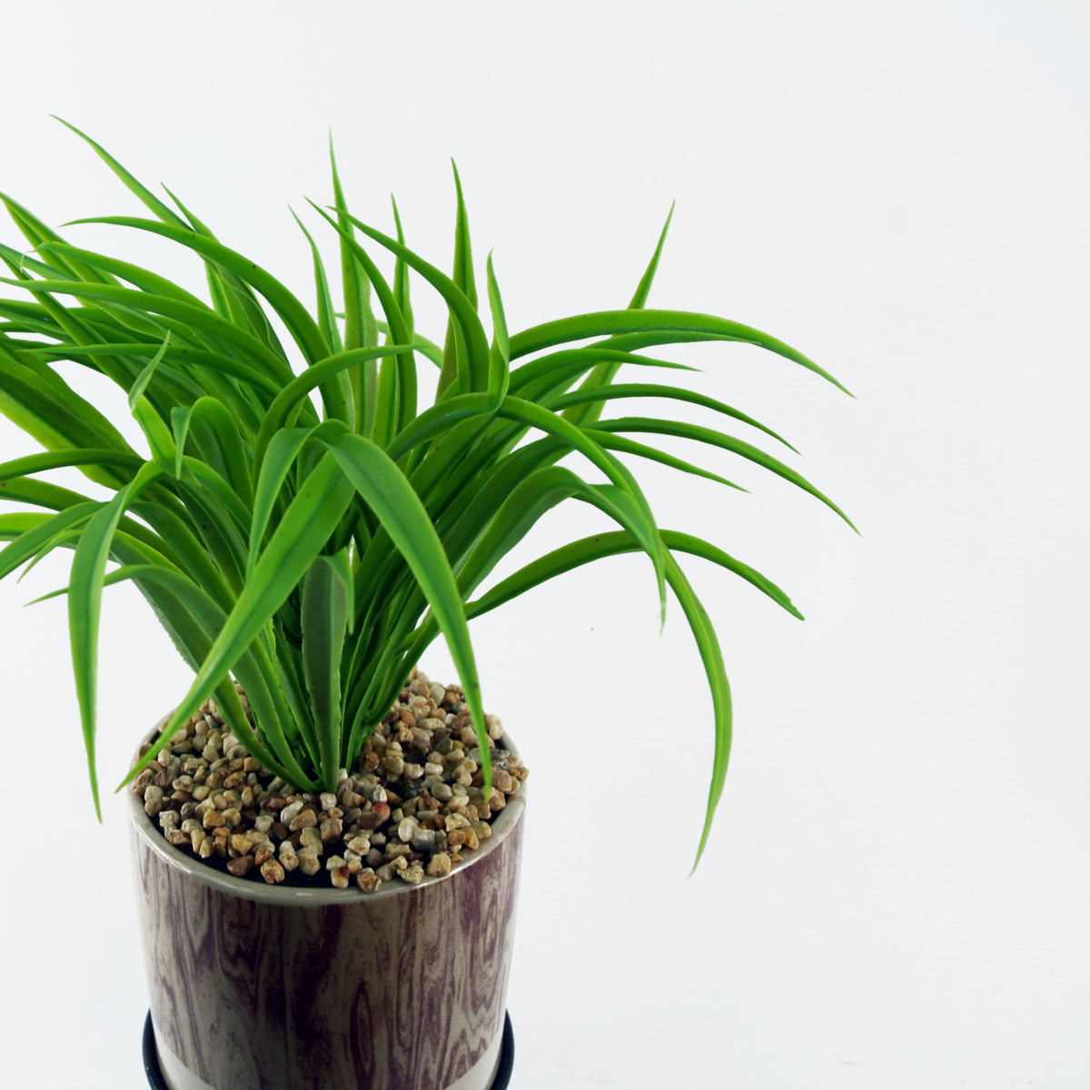 35cm Artificial Grass with Ceramic Planter & Metal Stand – image 4