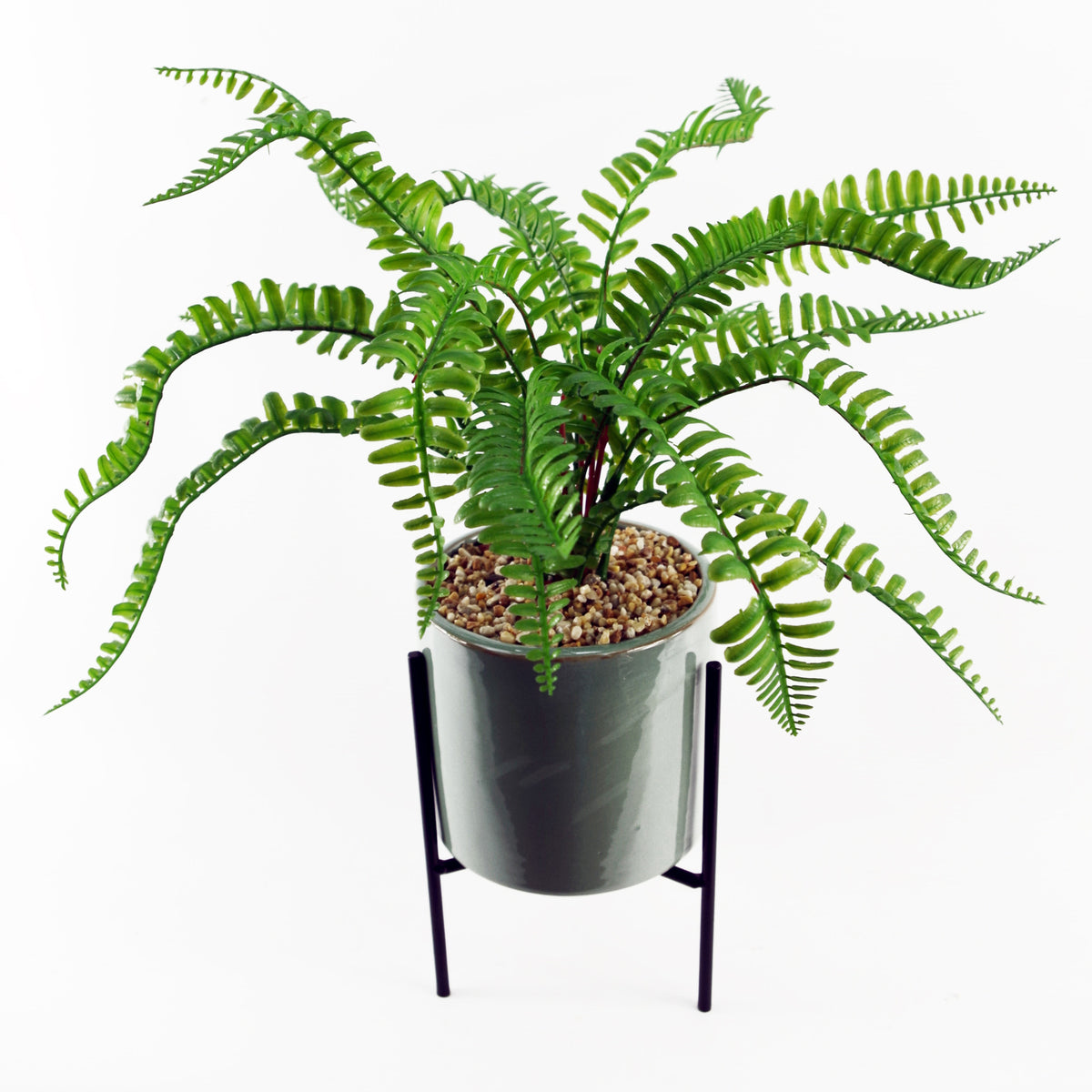 40cm Artificial Fern with Ceramic Planter & Stand – image 6