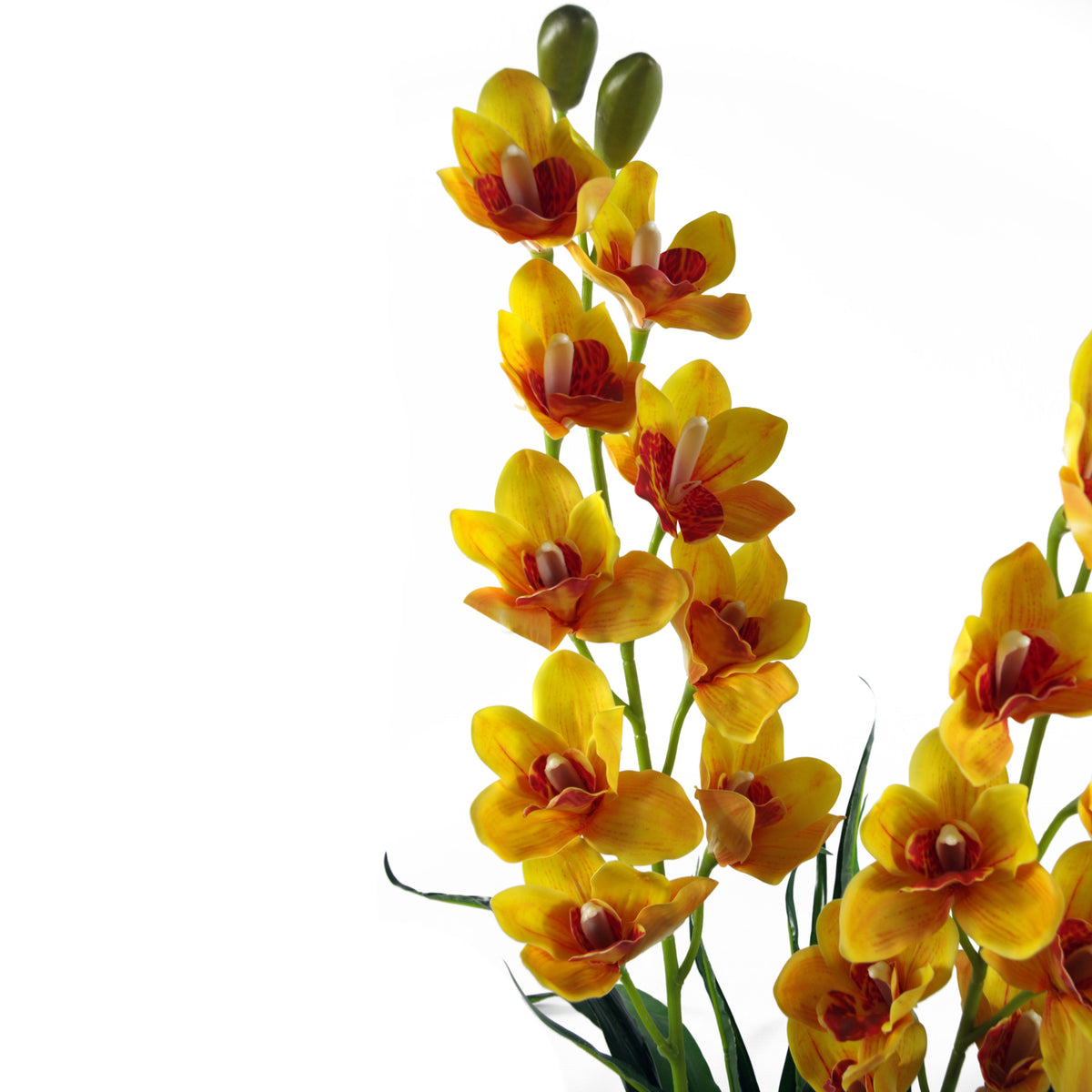 90cm Artificial Cymbidium Orchid Plant - Extra Large - Yellow Flowers – image 3