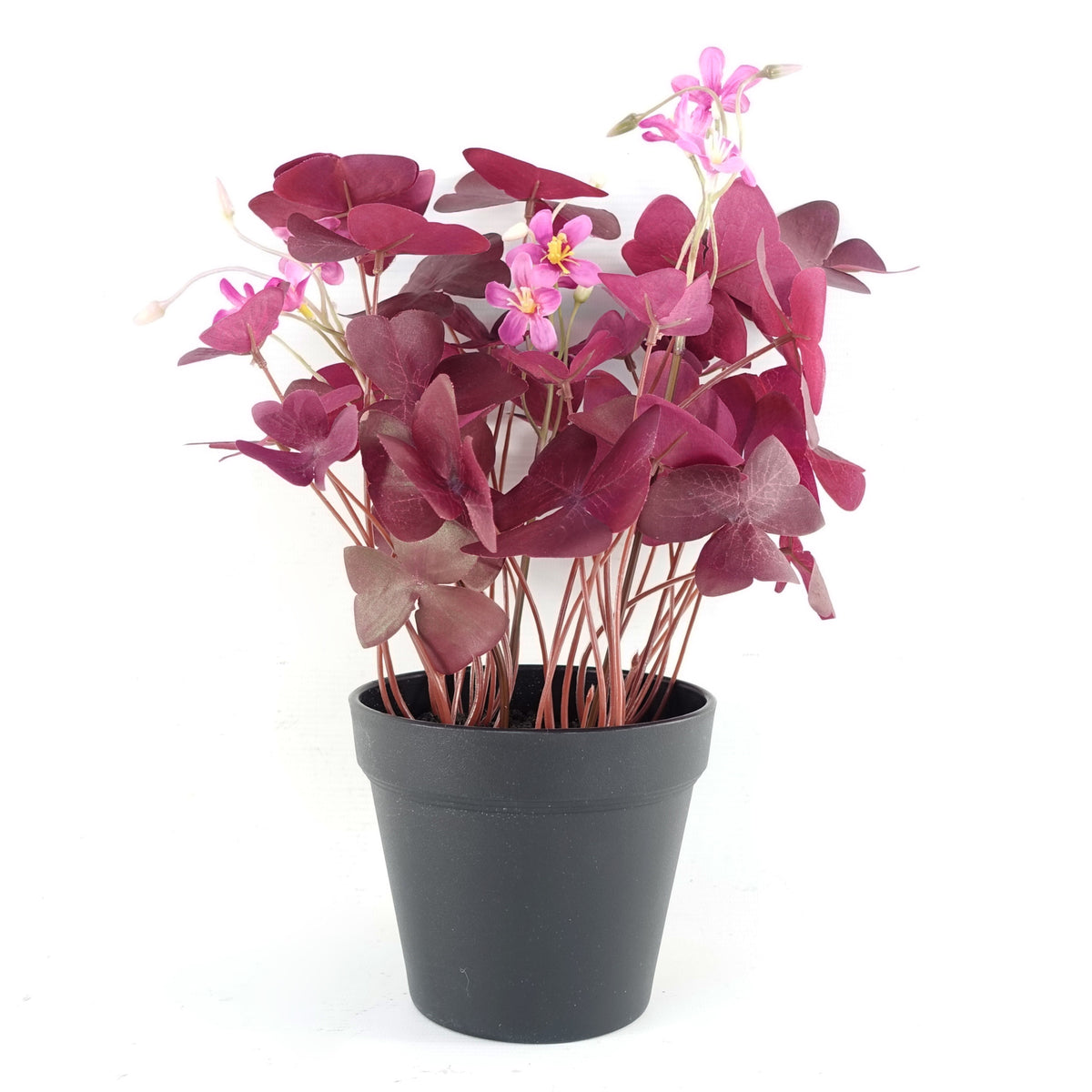 30cm Artificial Plant Purple Shamrock Pink Flowers Potted – image 4