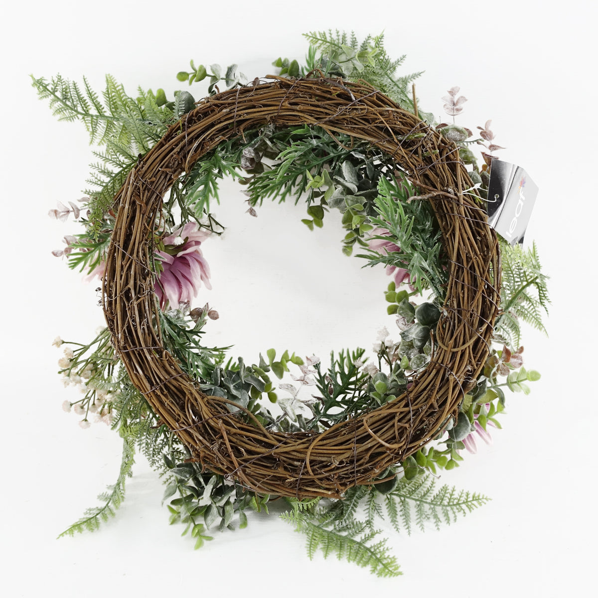 45cm Artificial Pink Floral Wreath – image 6